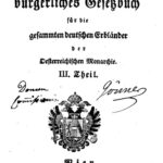 1 Giugno 1811 - Viene promulgato il Codice Civile Austriaco