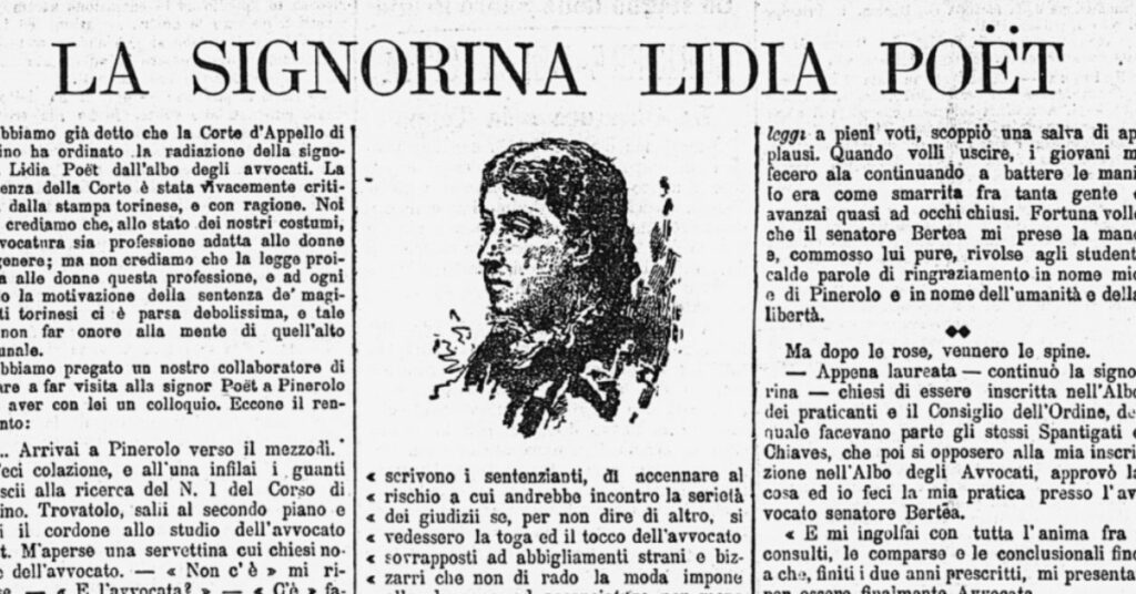 La sentenza della Corte di appello di Torino del 14 novembre 1883 aveva stabilito che le donne erano escluse dall'avvocatura. Qui un'intervista a Lidia Poët all'indomani di quella decisione.