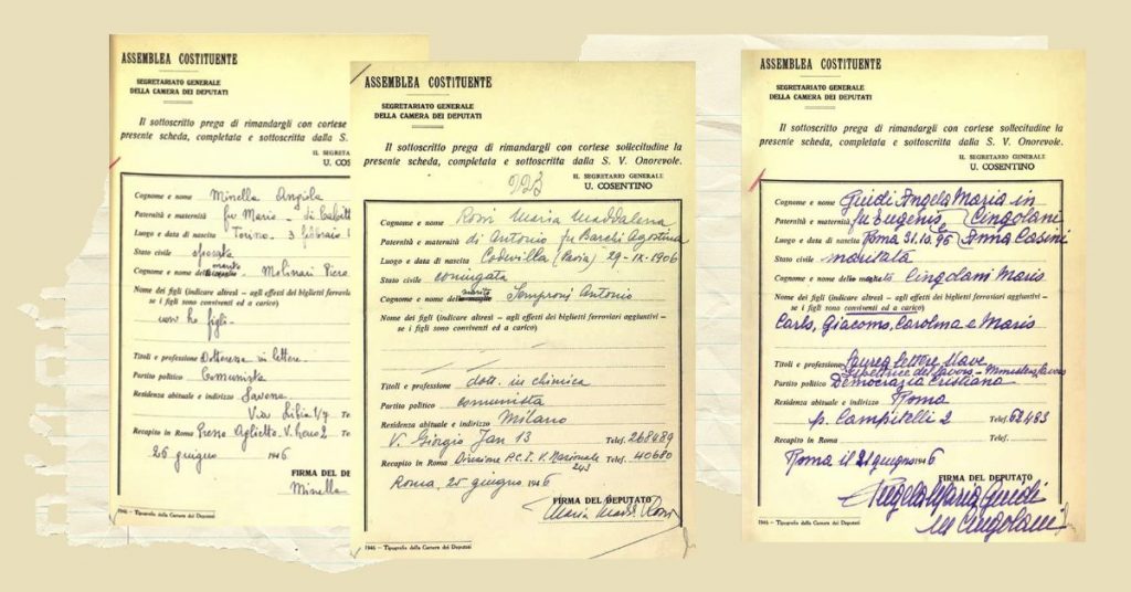 Nel 1946 la scheda anagrafica della Costituente rivelò l’impreparazione della burocrazia di fronte all’ingresso delle donne in Parlamento.