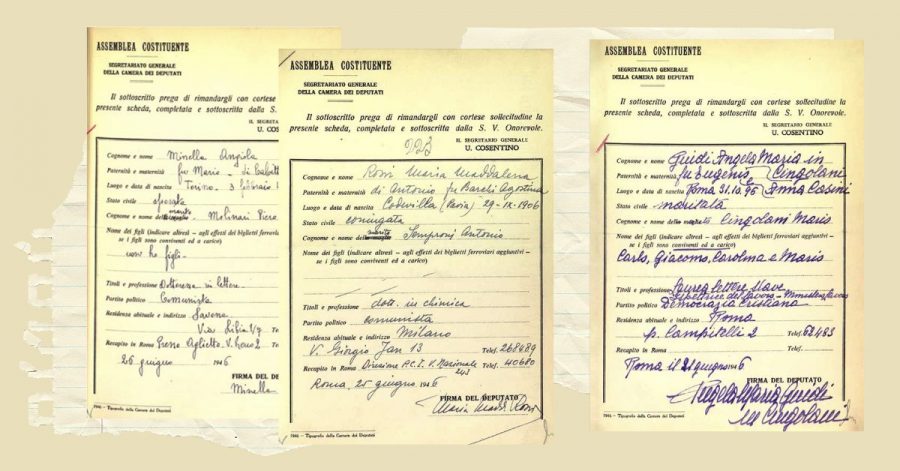 La scheda anagrafica dei deputati che non prevedeva le donne